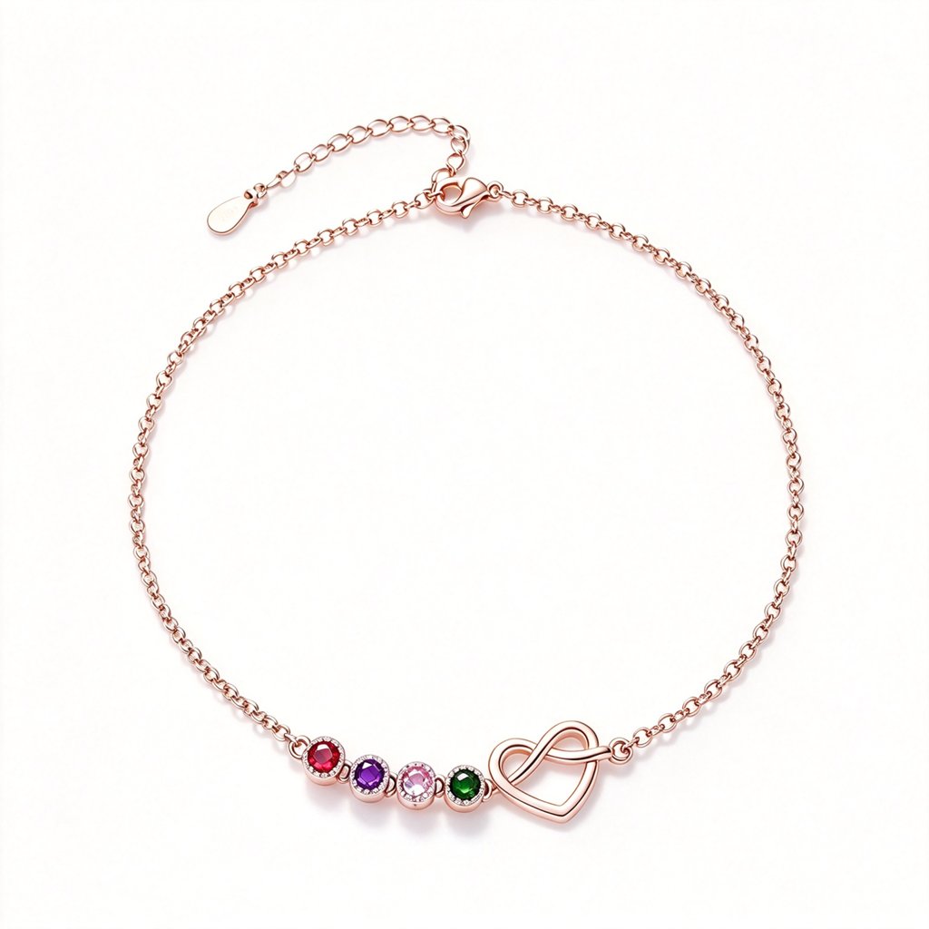 Love Knot Family Birthstone Bracelet — 6
