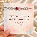 Mother & Daughter Infinity Birthstone Bracelet — 6
