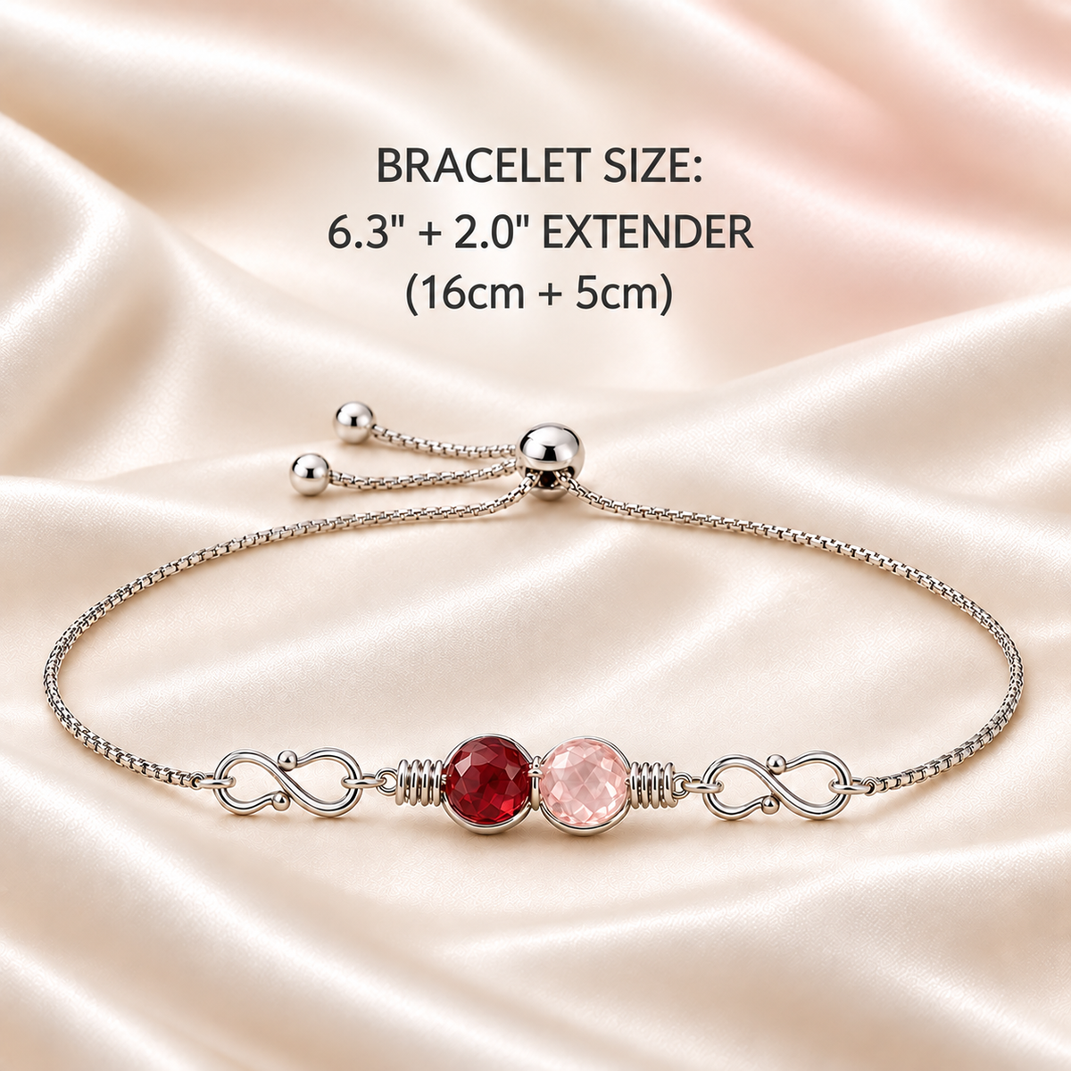 Mother & Daughter Infinity Birthstone Bracelet — 4