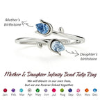 Mother & Daughter Tulip Birthstone Ring — 10