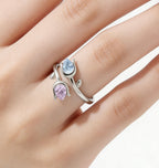 Mother & Daughter Tulip Birthstone Ring — 2