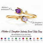 Mother & Daughter Tulip Birthstone Ring — 11