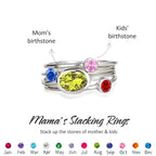 Mother & Family Stacking Birthstone Rings — 7