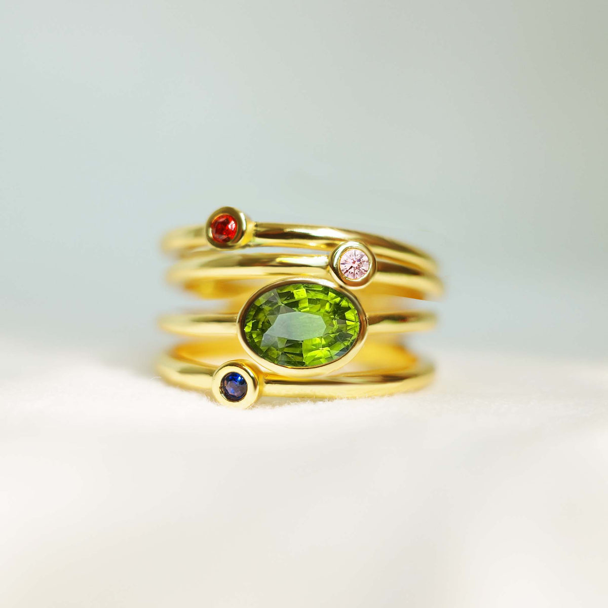 Mother & Family Stacking Birthstone Rings — 1