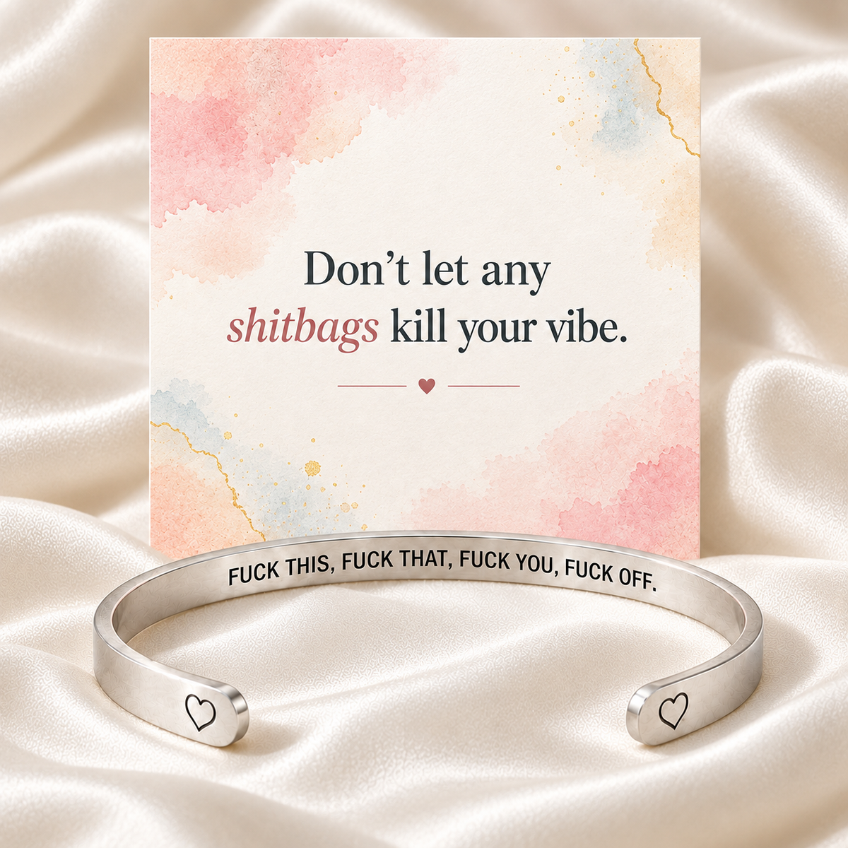 Officially Done Engraved Mantra Cuff — 6