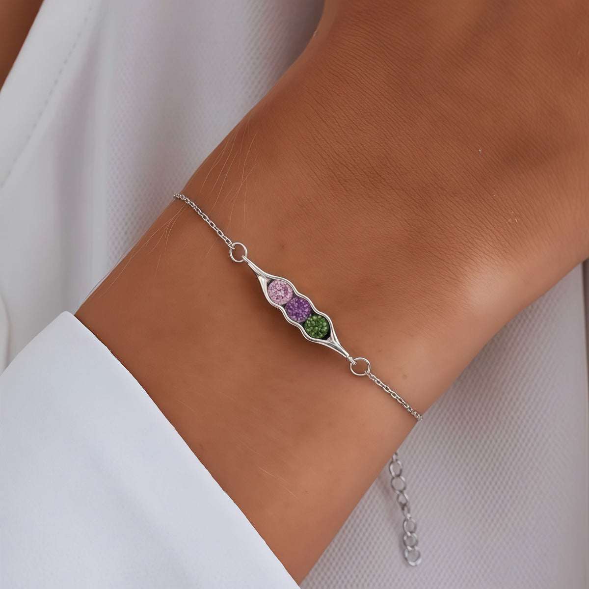 Peas in a Pod Birthstone Bracelet — 2