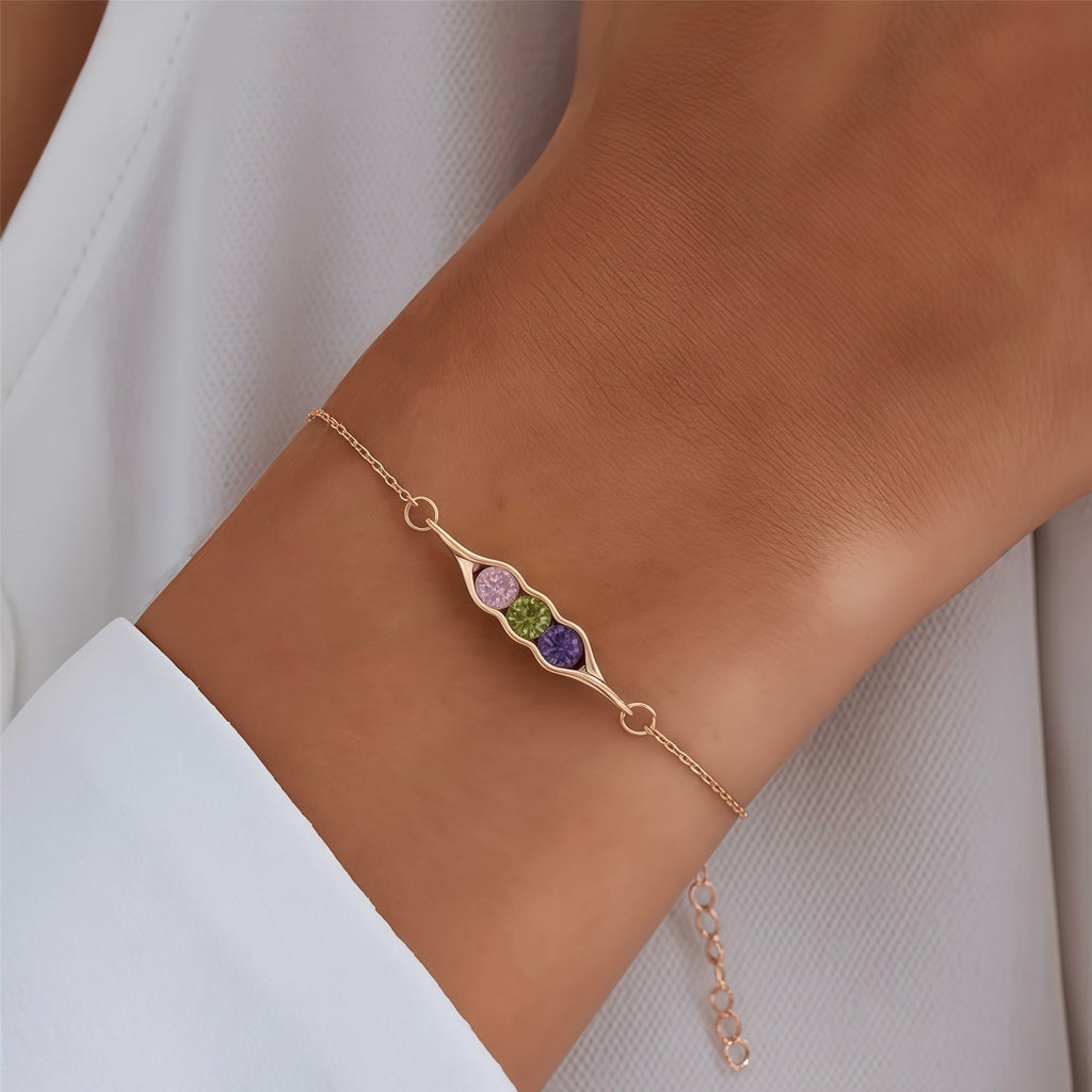 Peas in a Pod Birthstone Bracelet — 7