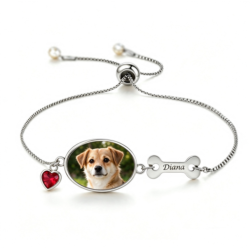 Personalized Pet Photo & Birthstone Bracelet — 2