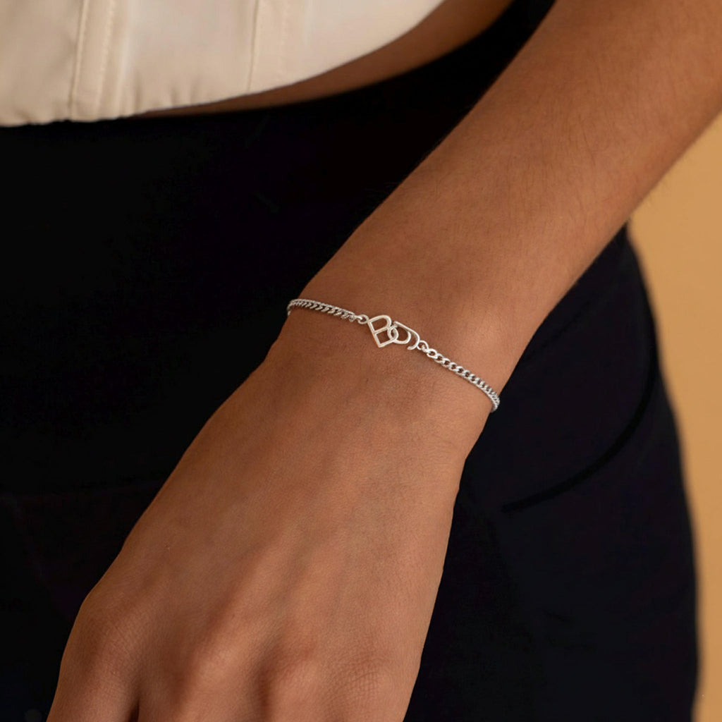 Personalized Two Initial Interlocking Bracelet — 5