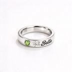 Pet Memorial Name & Birthstone Ring — 2