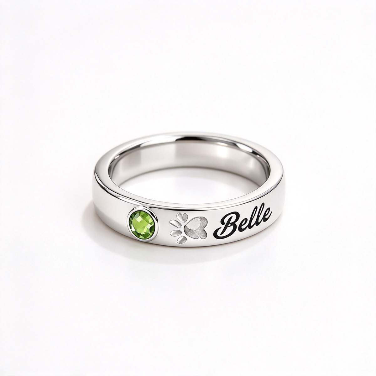 Pet Memorial Name & Birthstone Ring — 2