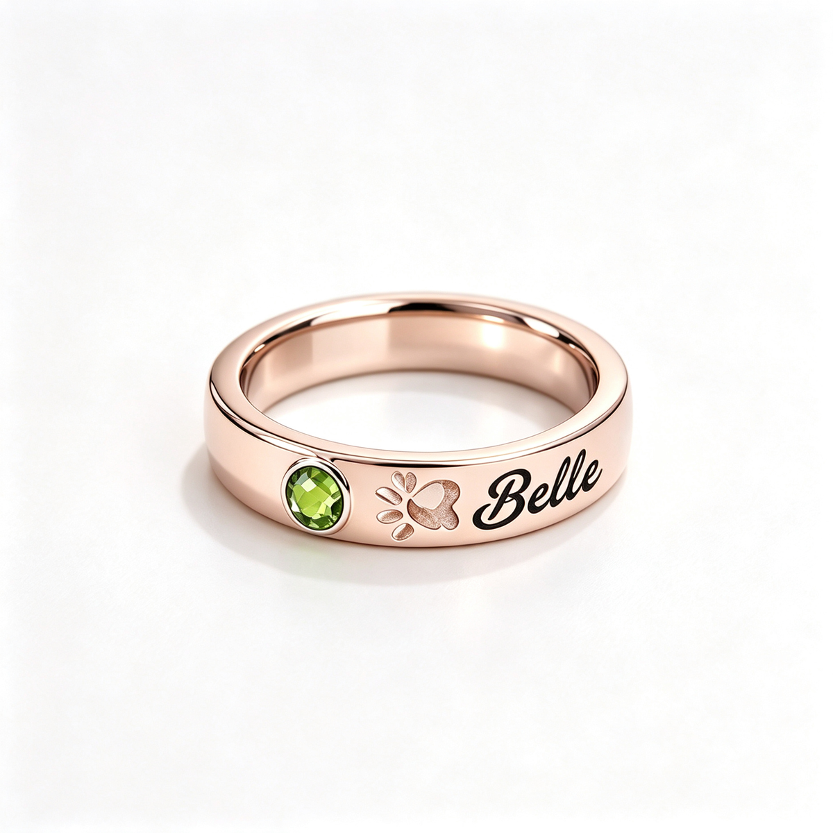 Pet Memorial Name & Birthstone Ring — 4