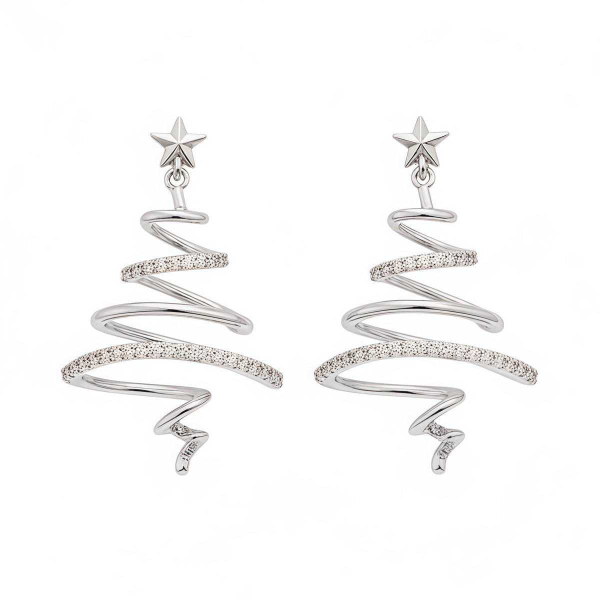 Spiral Christmas Tree Earrings — 2