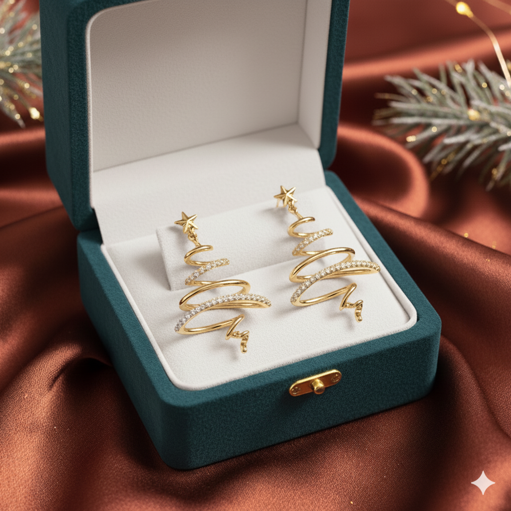 Spiral Christmas Tree Earrings — 7