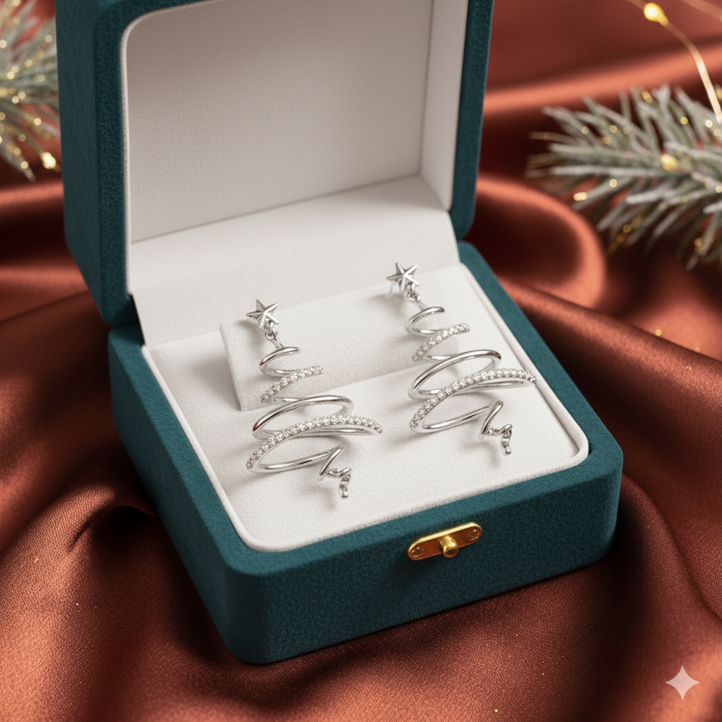 Spiral Christmas Tree Earrings — 8